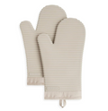 Ribbed Soft Silicone Oven Mitt 2-Pack Set, 7.5"x13"